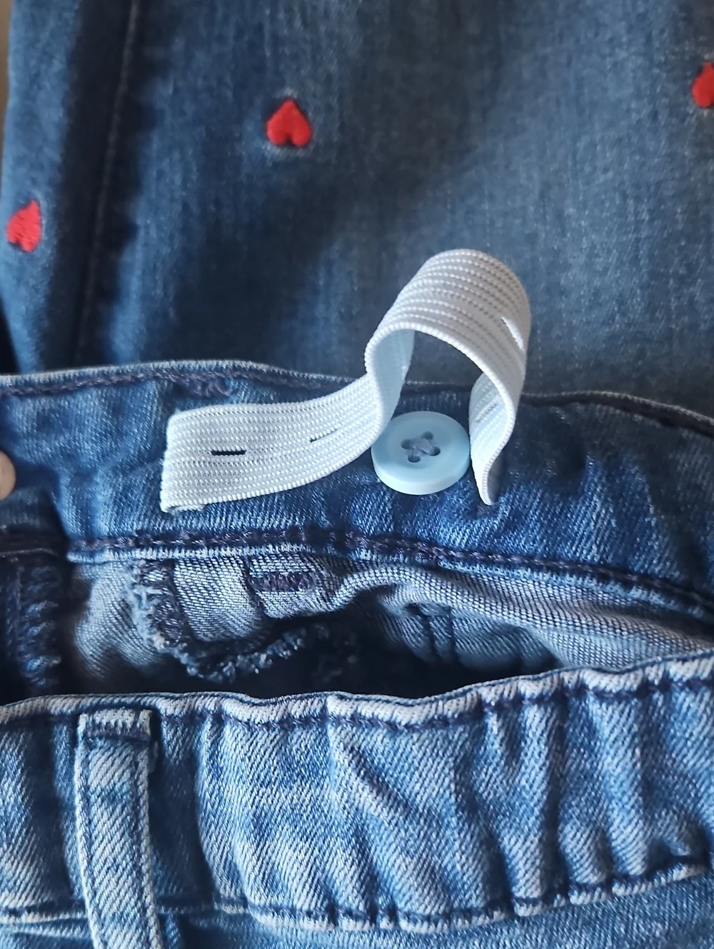 GAP Dark Blue Jeans with Red Heart Embroidery - Kids